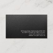 Carte De Visite Élégant professionnel moderne Noir Plain Metal (Dos)