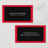 Carte De Visite Élégant professionnel moderne noir rouge élégant (Devant / Derrière)