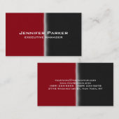 Carte De Visite Élégant professionnel moderne noir rouge élégant (Devant / Derrière)