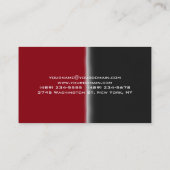 Carte De Visite Élégant professionnel moderne noir rouge élégant (Dos)
