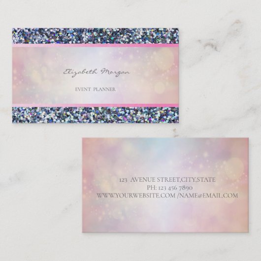 Carte De Visite Élégant professionnel moderne, Parties scintillant (Devant / Derrière)