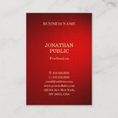 Carte De Visite Élégant professionnel moderne Rouge Damas Gold Tex (Dos)