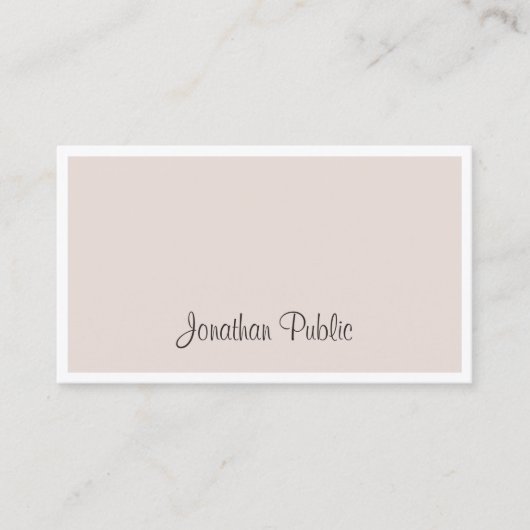 Carte De Visite Élégant professionnel moderne Script main propre c (Devant)