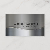 Carte De Visite Élégant professionnel moderne Silver & Or Metal (Devant)