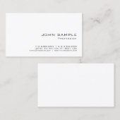 Carte De Visite Élégant Professionnel Moderne Simple Modèle Blanc (Devant / Derrière)