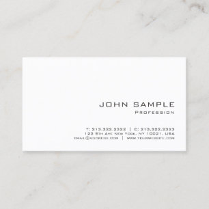 Carte De Visite Élégant Professionnel Moderne Simple Modèle Blanc