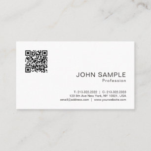 Carte De Visite Élégant professionnel moderne simple QR Code Matte