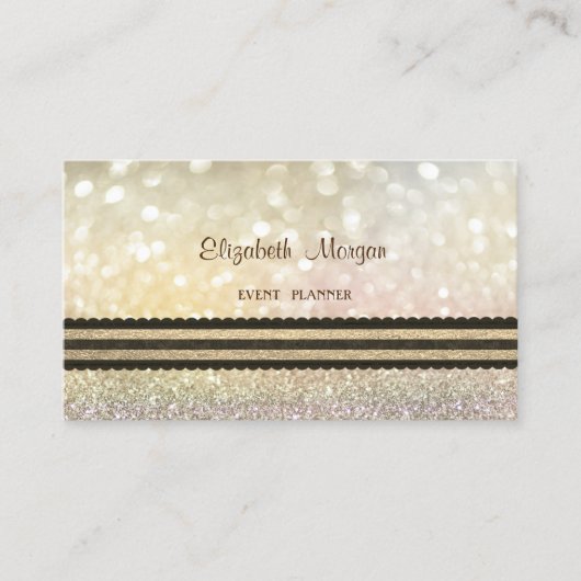 Carte De Visite Élégant professionnel moderne, Striped Bokeh (Devant)