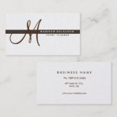 Carte De Visite Élégant professionnel Monogramme moderne (Devant / Derrière)