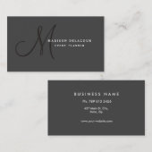 Carte De Visite Élégant professionnel Monogramme moderne noir & bl (Devant / Derrière)