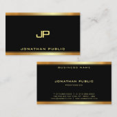 Carte De Visite Élégant professionnel Monogramme or Modèle moderne (Devant / Derrière)