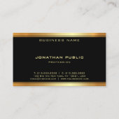 Carte De Visite Élégant professionnel Monogramme or Modèle moderne (Dos)