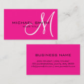Carte De Visite Élégant professionnel Monogramme rose clair (Devant / Derrière)