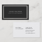 Carte De Visite Élégant professionnel noir (Devant / Derrière)