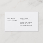 Carte De Visite Élégant professionnel noir (Dos)