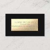 Carte De Visite Élégant professionnel, noir, dentelle or (Dos)