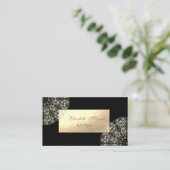 Carte De Visite Élégant professionnel, noir, dentelle or (Debout devant)