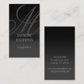 Carte de visite élégant professionnel noir gris (Devant / Derrière)