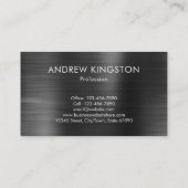 Carte De Visite Élégant professionnel noir gris brossé acier (Dos)