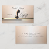 Carte De Visite Élégant professionnel noir haut talon (Devant / Derrière)