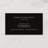 Carte De Visite Élégant professionnel noir moderne (Dos)