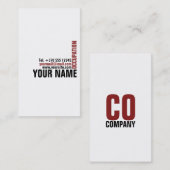 Carte de visite élégant professionnel noir rouge (Devant / Derrière)