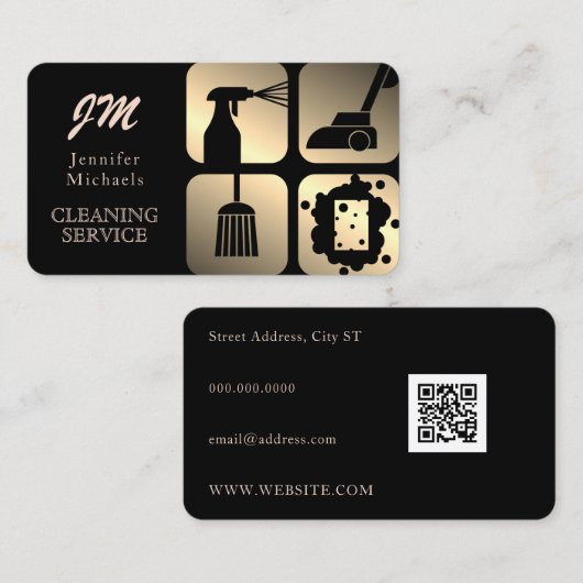 Carte De Visite Élégant professionnel or (Devant / Derrière)