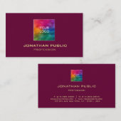 Carte De Visite Élégant professionnel or couleur Texte Luxe (Devant / Derrière)