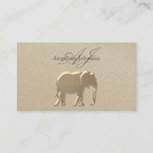 Carte De Visite Élégant Professionnel Or Feuille D'Éléphant