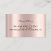 Carte De Visite Élégant professionnel, Or Rose, beignets, Boulange (Dos)