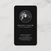 Carte De Visite Élégant professionnel pinceau noir Monogramme (Dos)