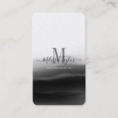 Carte De Visite Élégant professionnel pinceau noir Monogramme (Devant)