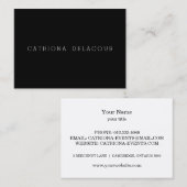 Carte De Visite Élégant professionnel Plain moderne Noir (Devant / Derrière)