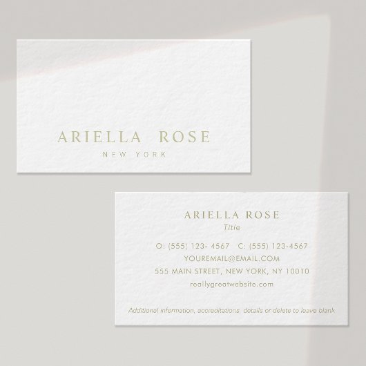 Carte De Visite Élégant Professionnel Premium Blanc