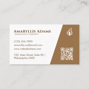 Carte De Visite Élégant Professionnel Propre Brown Géométrique Sim