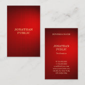 Carte De Visite Élégant professionnel Red Damask Gold Modèle texte (Devant / Derrière)
