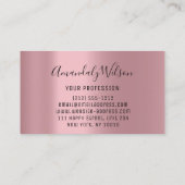 Carte De Visite Élégant professionnel Rose moderne logo maquillage (Dos)