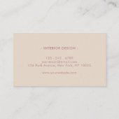 Carte De Visite Élégant professionnel rose poussiéreux (Dos)
