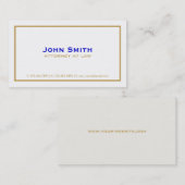Carte De Visite Élégant professionnel Simple Avocat Blanc (Devant / Derrière)