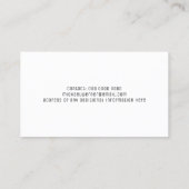 Carte De Visite élégant professionnel simple blanc (Dos)