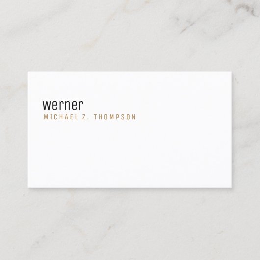 Carte De Visite élégant professionnel simple blanc (Devant)