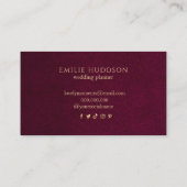 Carte De Visite Élégant Professionnel Simple Bourgogne (Dos)