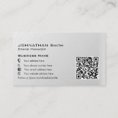 Carte De Visite Élégant professionnel Simple Minimal Code QR Logo (Dos)