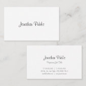 Carte De Visite Élégant Professionnel Simple Modèle Calligraphie (Devant / Derrière)