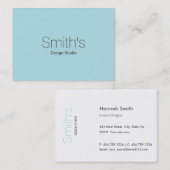 Carte De Visite Élégant professionnel simple moderne Poudre bleu (Devant / Derrière)