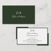 Carte De Visite Élégant Professionnel Simple Monogramme Minimal Ve (Devant / Derrière)