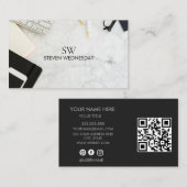 Carte De Visite Élégant Professionnel Simple Monogramme Minimalist (Devant / Derrière)