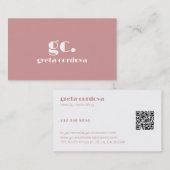 Carte De Visite Élégant Professionnel Simple Monogramme Minimalist (Devant / Derrière)