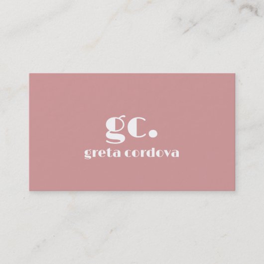 Carte De Visite Élégant Professionnel Simple Monogramme Minimalist (Devant)