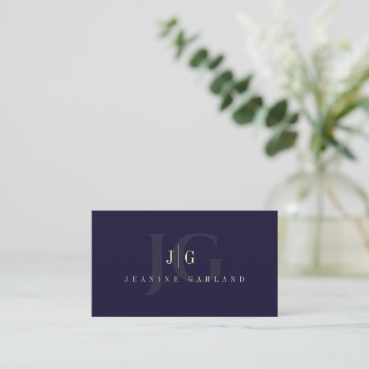 Carte De Visite Élégant Professionnel Simple Monogramme Minimalist (Debout devant)